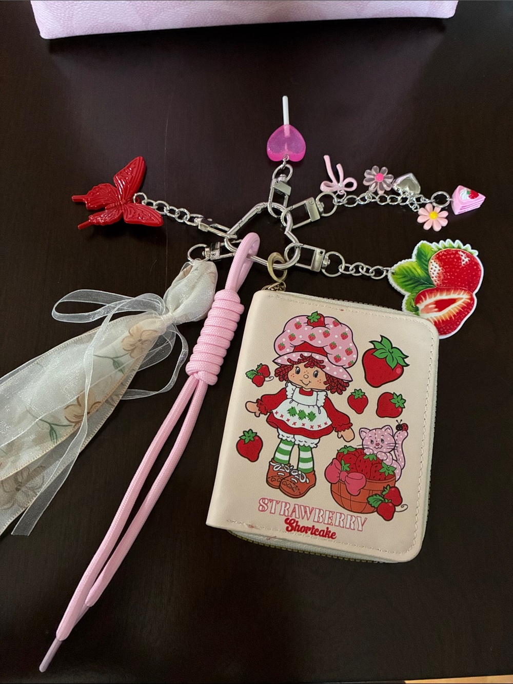 Strawberry Shortcake Wallet Keychain Bag Charm - Picture 4 of 4